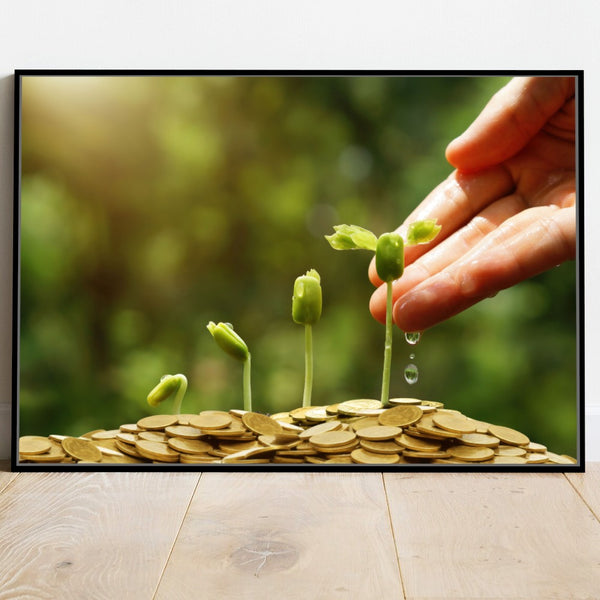 Quadro Plantação De Moedas Investimento