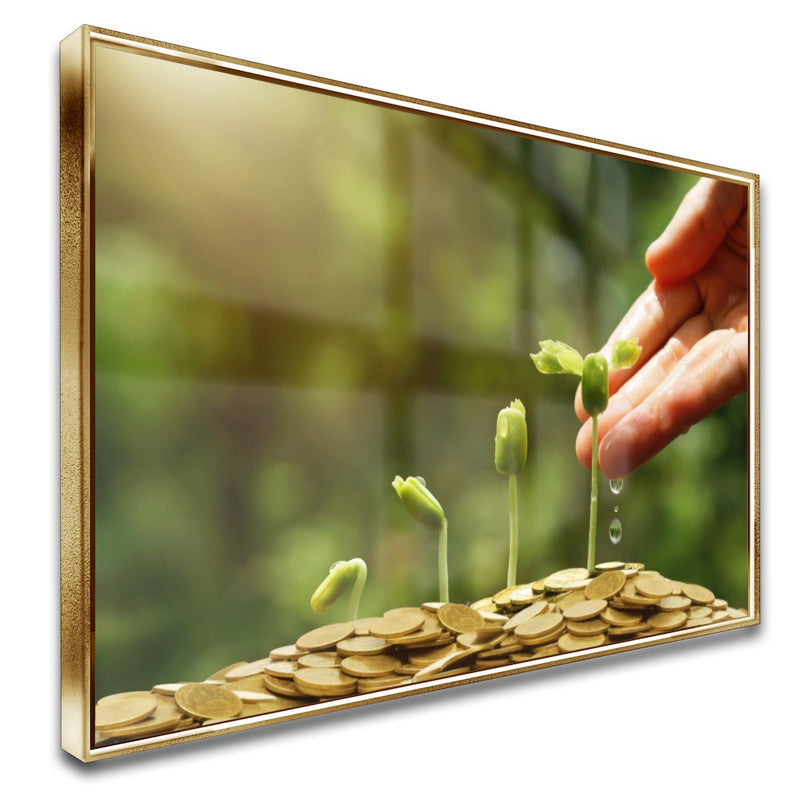 Quadro Plantação De Moedas Investimento