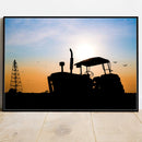Quadro Trator Ao Entardecer