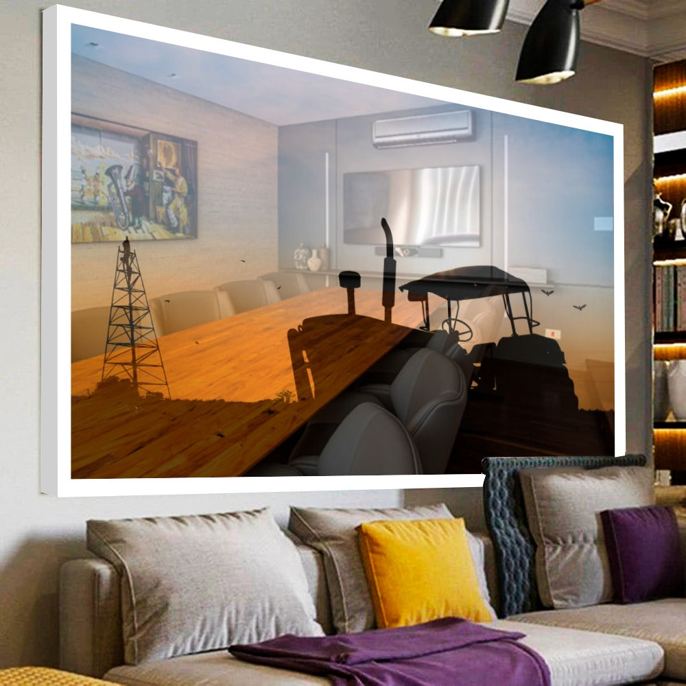 Quadro Trator Ao Entardecer