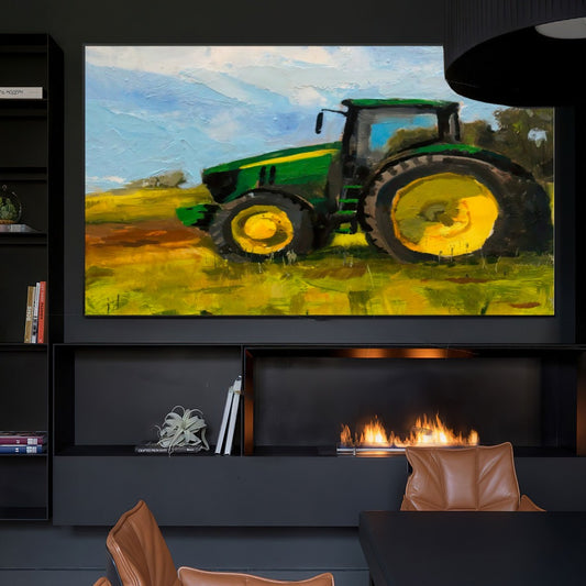 Quadro Pintura Trator Jd Campo