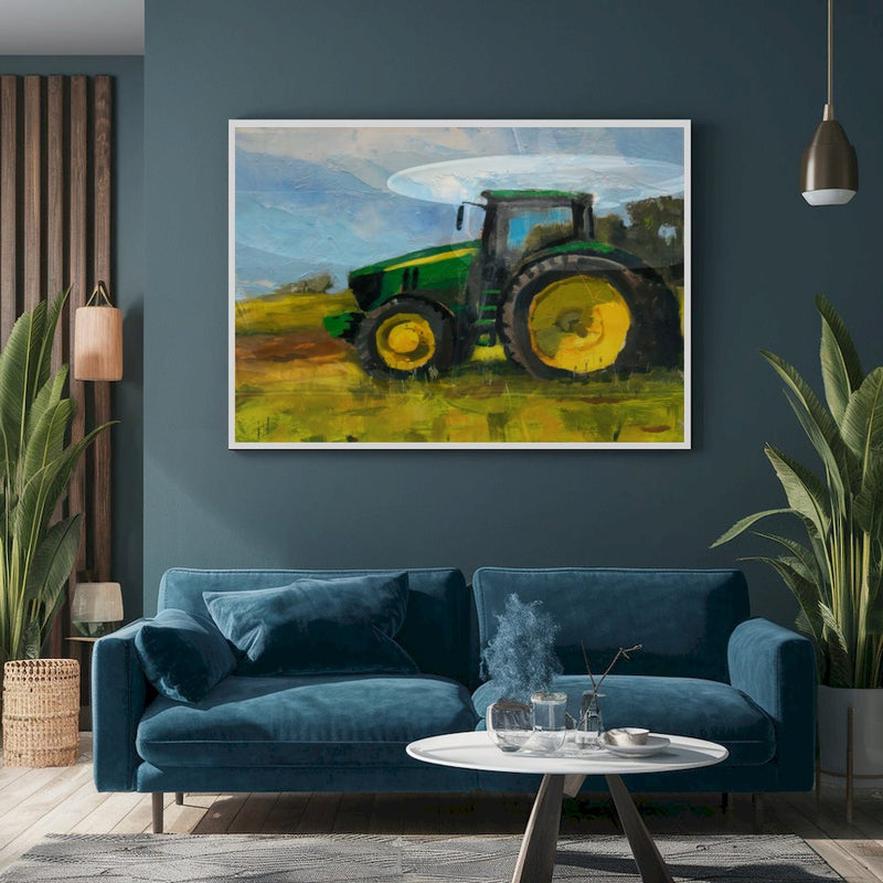 Quadro Pintura Trator Jd Campo