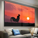 Quadro Galo Cantando Nascer Do Sol