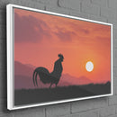 Quadro Galo Cantando Nascer Do Sol