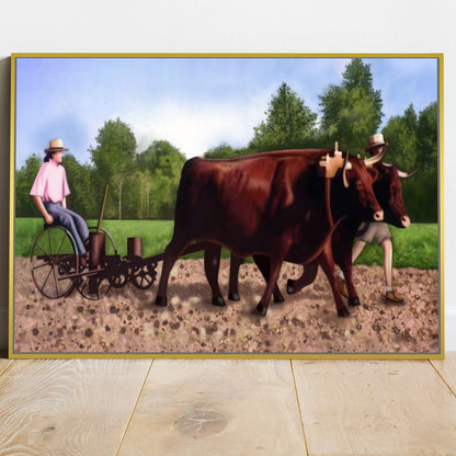 Quadro Pintura Agricultura Nos Primórdios