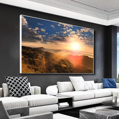 Quadro Paisagem E Montanhas Nascer Do Sol