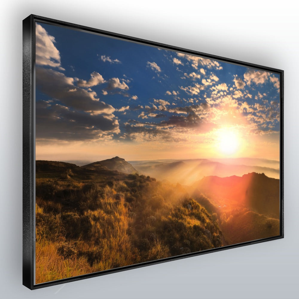 Quadro Paisagem E Montanhas Nascer Do Sol