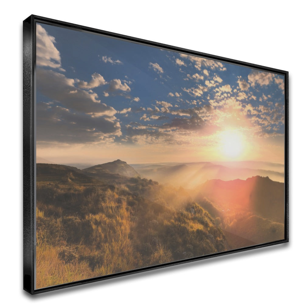 Quadro Paisagem E Montanhas Nascer Do Sol