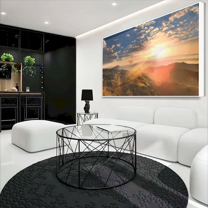 Quadro Paisagem E Montanhas Nascer Do Sol