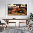 Quadro Pintura Trator Vintage Encostado