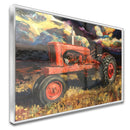 Quadro Pintura Trator Vintage Encostado