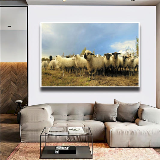 Quadro Rebanho De Ovelhas