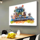 Quadro Trator Arando Pintura