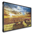 Quadro Trator E Carreto Antigo Por Do Sol