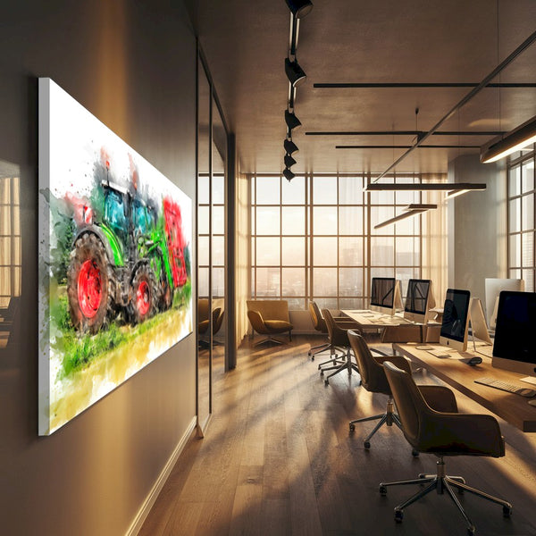 Quadro Trator Empilhadeira Estilo Pintura