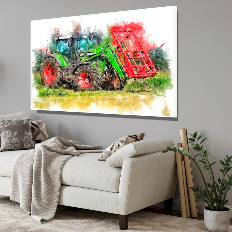 Quadro Trator Empilhadeira Estilo Pintura