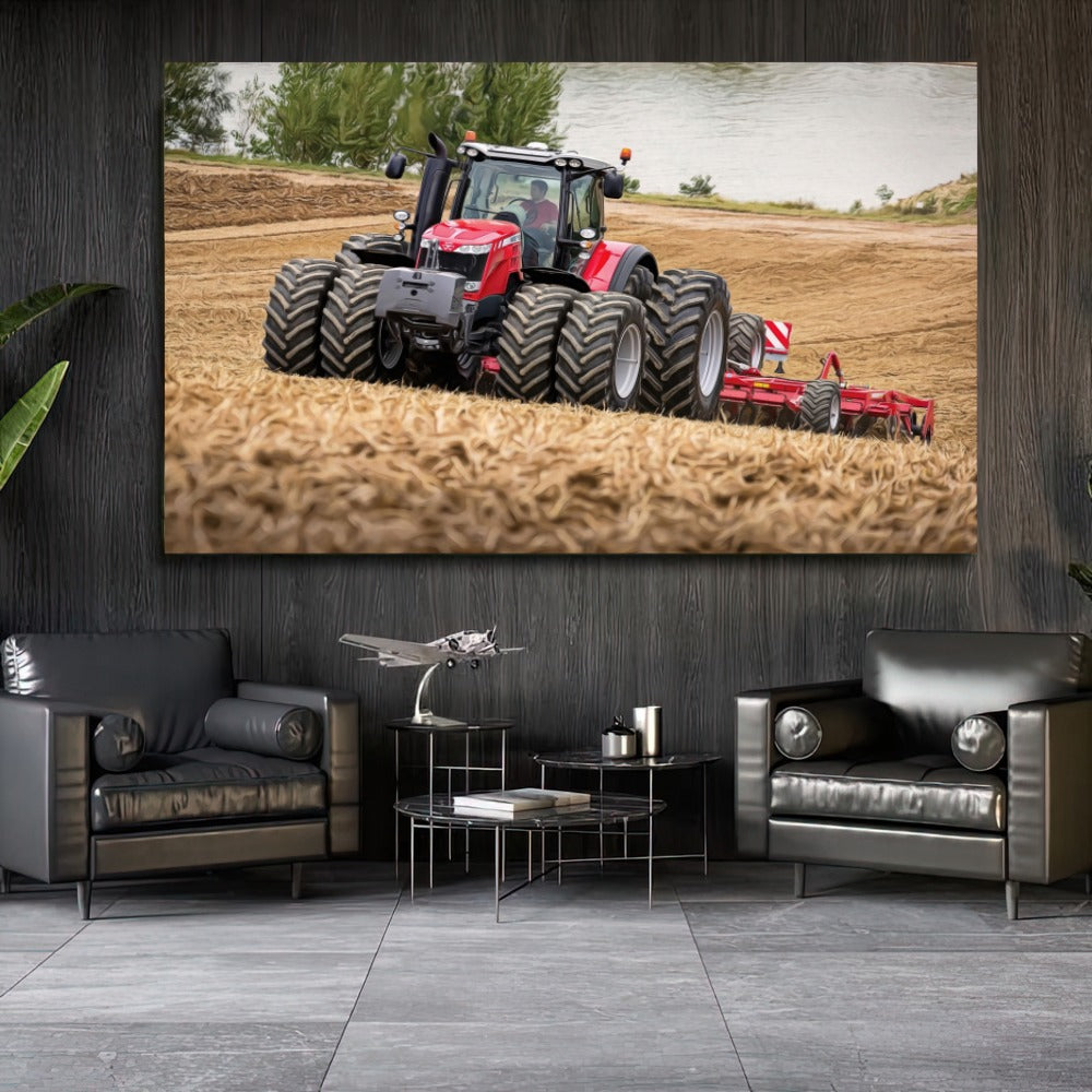 Quadro Trator Mf Estilo Pintura