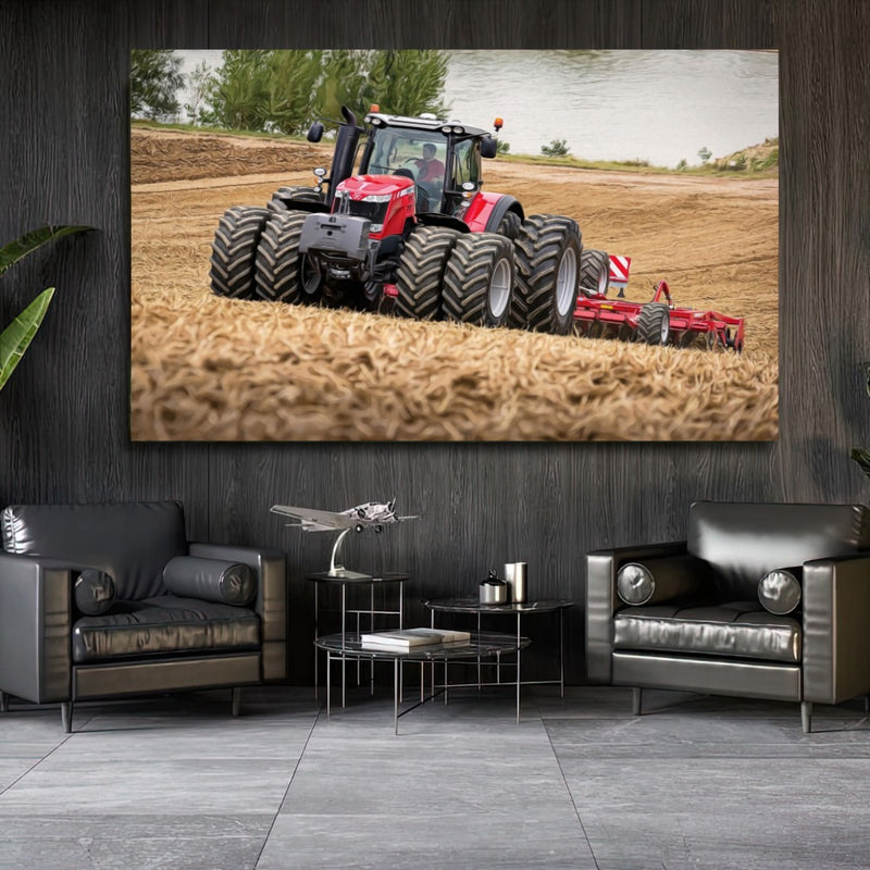 Quadro Trator Mf Estilo Pintura