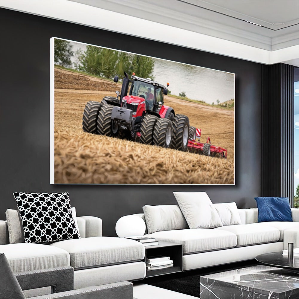 Quadro Trator Mf Estilo Pintura