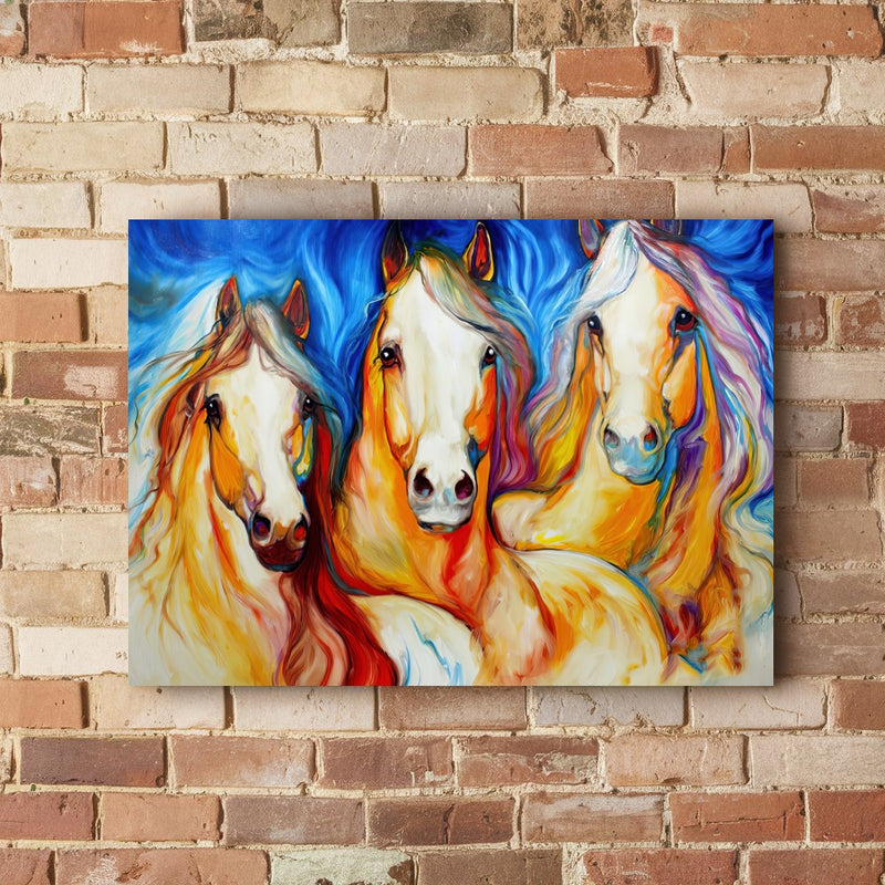Quadro Trio De Cavalos Pintura