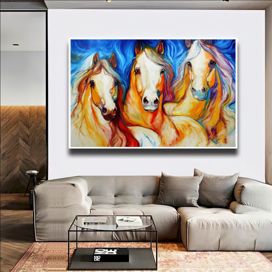 Quadro Trio De Cavalos Pintura