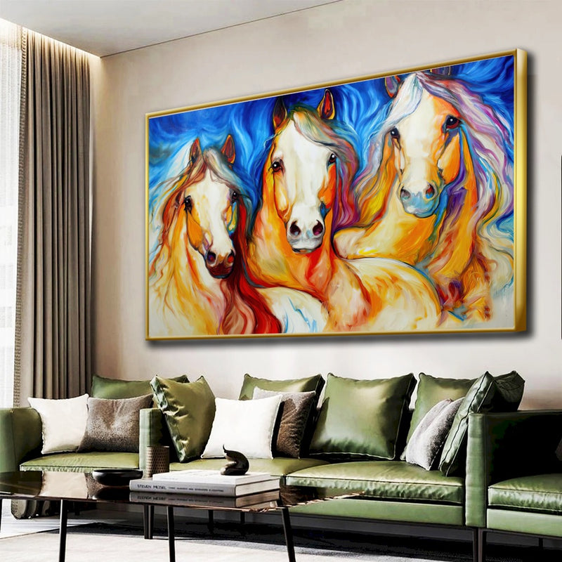 Quadro Trio De Cavalos Pintura