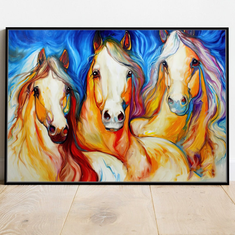 Quadro Trio De Cavalos Pintura