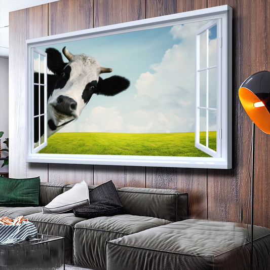 Quadro Vaca Olhando Pela Janela