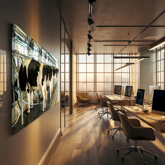 Quadro Vacas Holandesas Na Ordenha