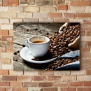 Quadro Xícara De Café E Grãos
