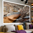 Quadro Xícara De Café E Grãos