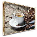 Quadro Xícara De Café E Grãos