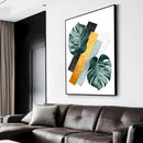 Quadro Abstrato Para Sala Folhas Verdes