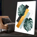 Quadro Abstrato Para Sala Folhas Verdes