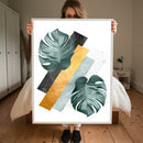 Quadro Abstrato Para Sala Folhas Verdes