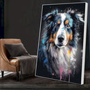 Quadro Border Collie Abstrato
