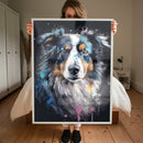 Quadro Border Collie Abstrato
