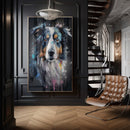 Quadro Border Collie Abstrato