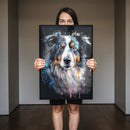 Quadro Border Collie Abstrato