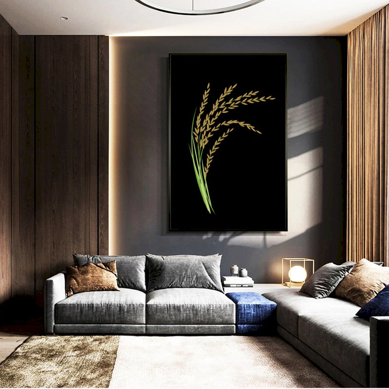 Quadro Cacho De Arroz Fundo Blackout