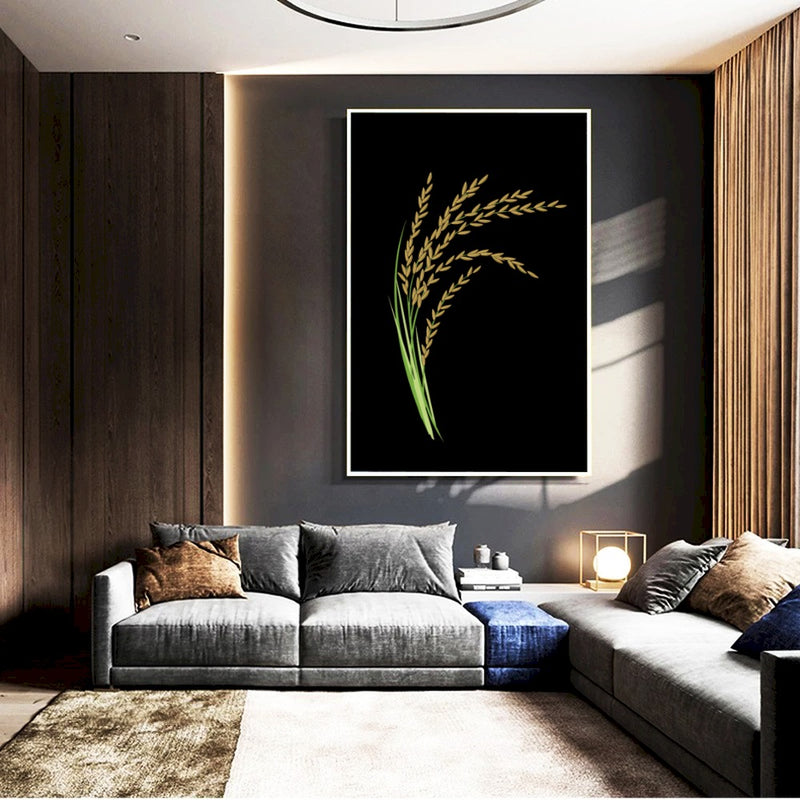 Quadro Cacho De Arroz Fundo Blackout