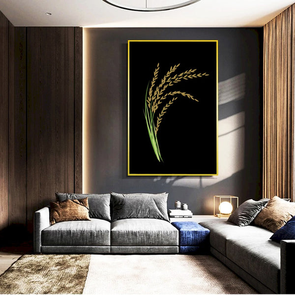 Quadro Cacho De Arroz Fundo Blackout
