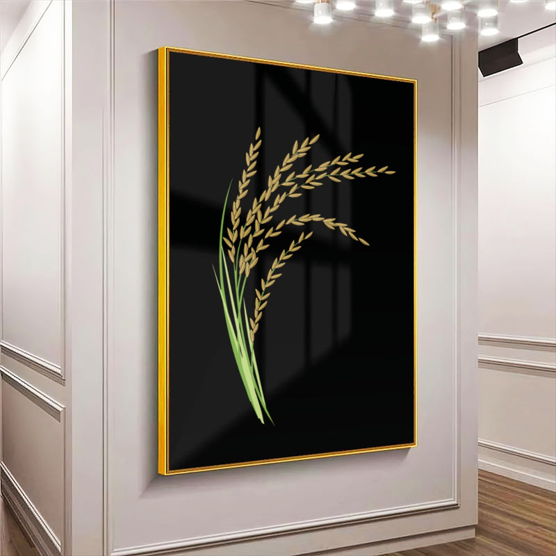 Quadro Cacho De Arroz Fundo Blackout