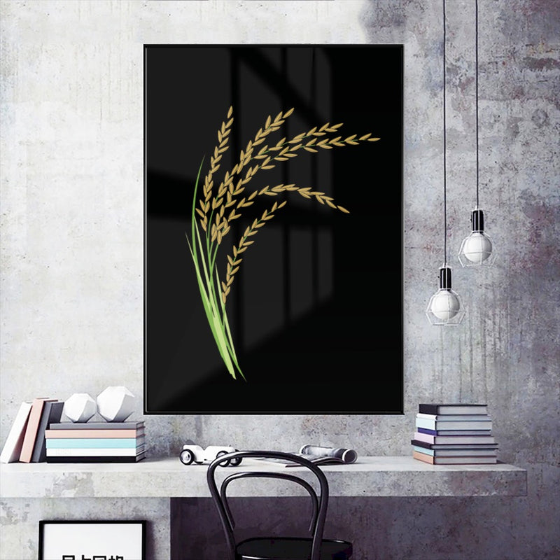 Quadro Cacho De Arroz Fundo Blackout