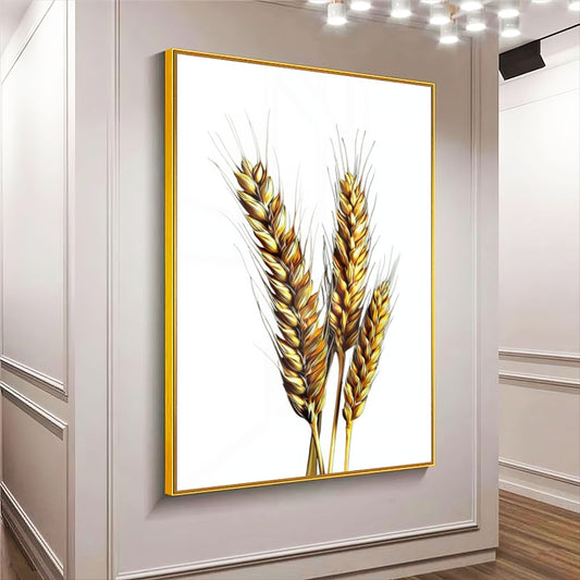 Quadro Ramo De Trigo Fundo White