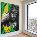 Quadro Jesus E Bandeira Nacional