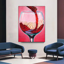 Quadro Taça De Vinho E Vinhedos Estilo Pintura