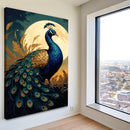 Quadro Pintura Pavão E Lua Cheia