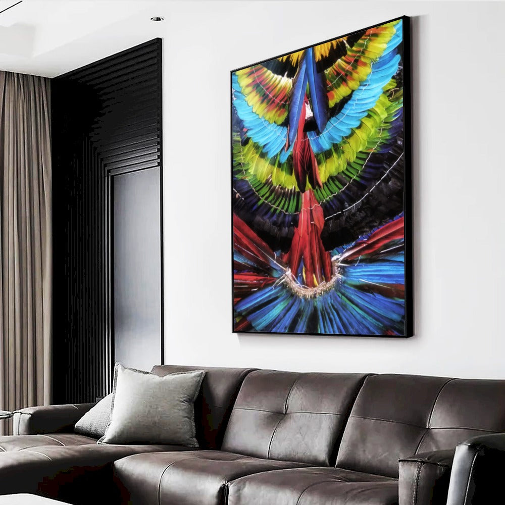 Quadro Cocar De Penas Colorido