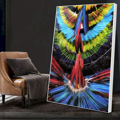 Quadro Cocar De Penas Colorido